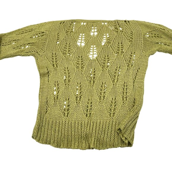 Rico Womens Lime Green Knit Button-Up Cardigan Y2K Style Lightweight Sweater - Picture 5 of 5